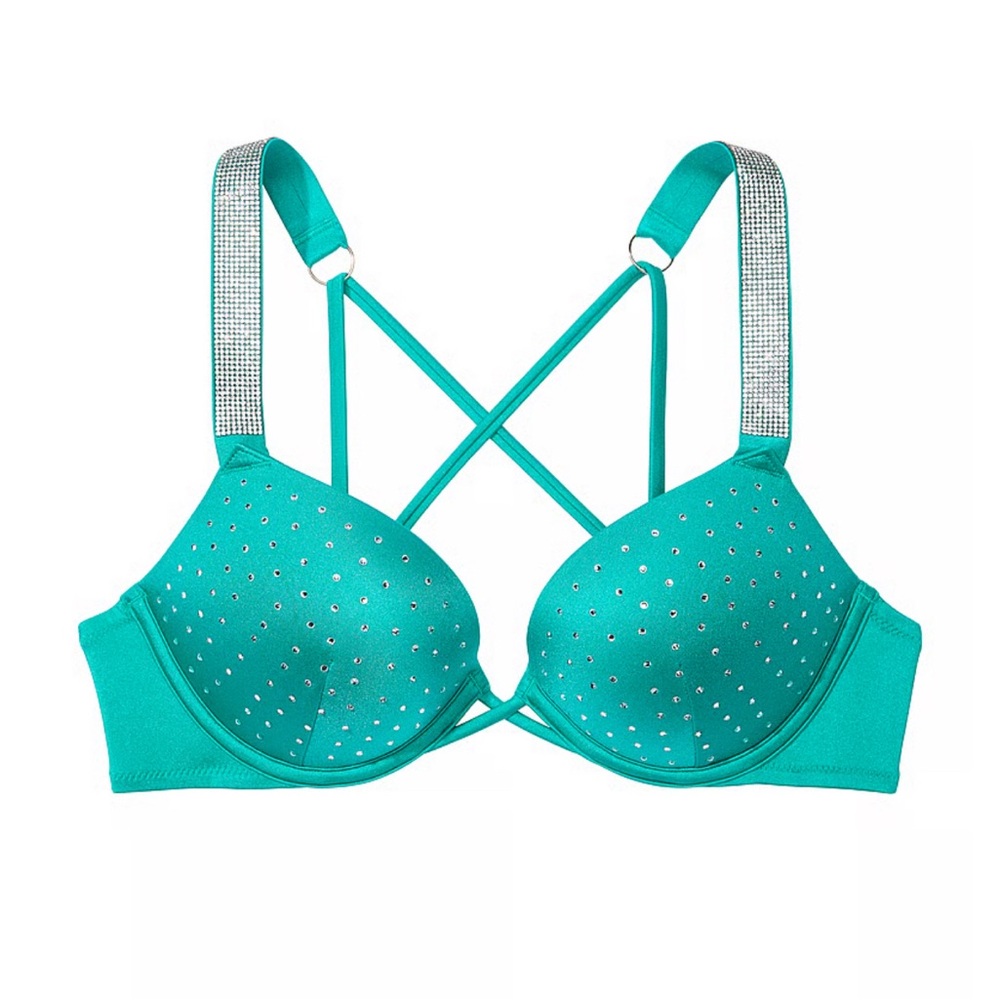 NEW 38C/XL VICTORIA'S SECRET SWIM Shine Strap Bombshell Push-Up SET - Picture 10 of 12